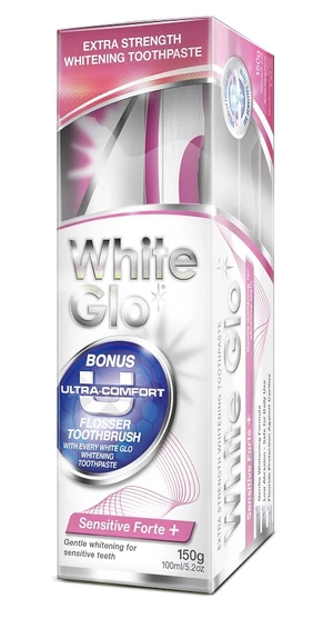 White Glo Zubní pasta Sensitive Forte + Kartáček a mezizubní kartáček 150 g