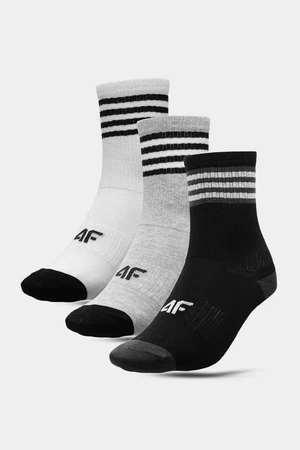 4F Casual Boys Vysoké kotníkové ponožky 3-PACK Vícebarevné