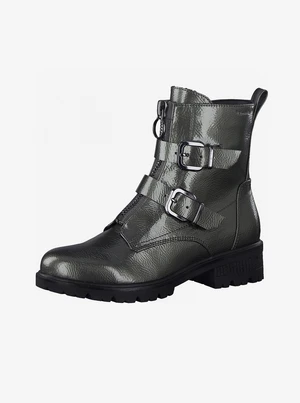 Dark grey ankle boots with buckles by Tamaris - Ladies