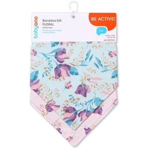 BabyOno Be Active Bandana Bib bryndák pro děti od narození Floral 2 ks