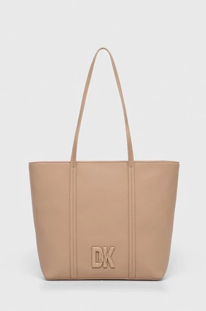 Kožená kabelka Dkny béžová farba, R41AKC01