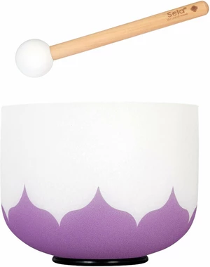 Sela 8" Crystal Singing Bowl Lotus 440 Hz B - Violet (Crown Chakra) incl. 1 Wood Mallet Percusión para musicoterapia