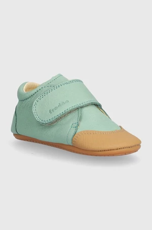 Kožené topánky pre bábätká Froddo zelená farba