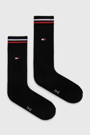 Ponožky Tommy Jeans 2-pak čierna farba, 701228176