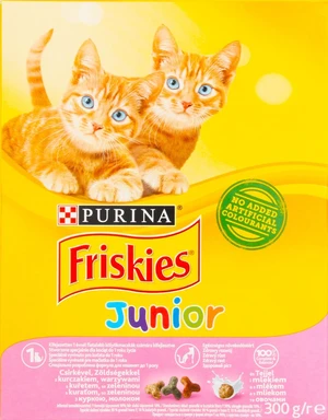 FRISKIES GM 10x300g Junior s kuraťom, mliekom a pridanou zeleninou