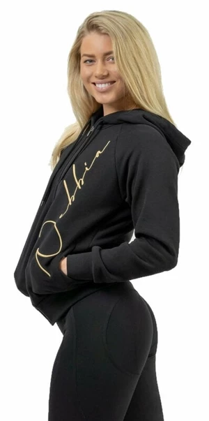 Nebbia Classic Zip-Up Hoodie INTENSE Signature Black/Gold XS Trainingspullover