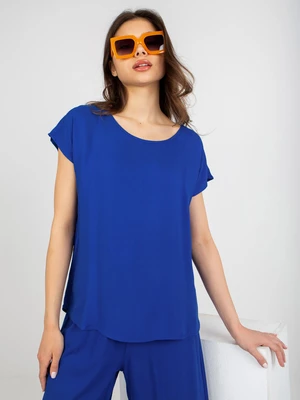 SUBLEVEL Cobalt Blue Viscose Casual Blouse