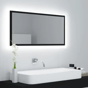 LED Bathroom Mirror Black 35.4"x3.3"x14.6" Chipboard
