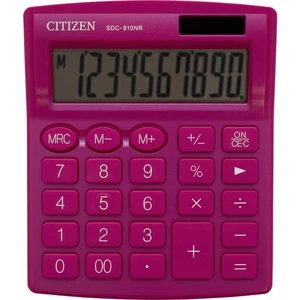 Citizen Office SDC-810NRPKE vrecková kalkulačka ružová Displej (počet miest): 10 solárny pohon, na batérie (š x v x h) 1
