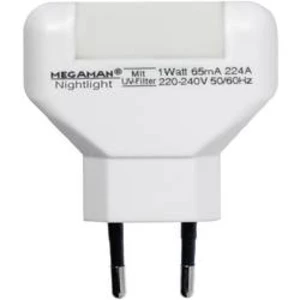 Noční LED svítidlo Megaman, MM001, 0,2W, teplá bílá/bílá