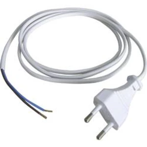 Síťový kabel, euro zástrčka/otevřený konec, 0,75 mm², 1,5 m, bílá
