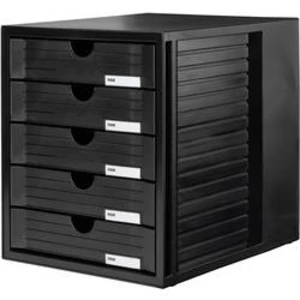 HAN SYSTEMBOX 1450-13 box se zásuvkami, černá, DIN A4, DIN C4 , Počet zásuvek: 5
