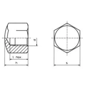 Matice Toolcraft, DIN 917, M4, pozinkovaná ocel, 10ks