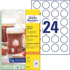 Avery-Zweckform 5080 etikety Ø 40 mm papír bílá 1 sada přemístitelné univerzální etikety 10 Blatt A4