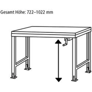 Manuflex AU9017.7035 Pracovní základní stolní univerzální Ergo K s plastové desky, Šxhxv = 1000 x 800 x 722-1022 mm