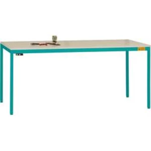Manuflex LD1913.5021 ESD pracovní stůl UNIDESK s kaučuk deska, vodní modrá RAL 5021, Šxhxv = 1600 x 800 x 720-730 mm