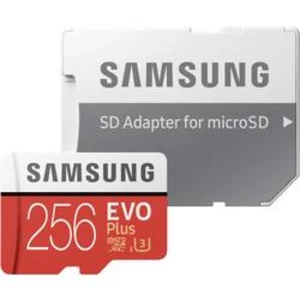 Paměťová karta microSDXC, 256 GB, Samsung EVO Plus, Class 10, UHS-I, UHS-Class 3, vč. SD adaptéru