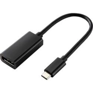 USB 3.0 kabelový adaptér Renkforce [1x USB-C™ zástrčka - 1x zásuvka DisplayPort] černá 14.00 cm