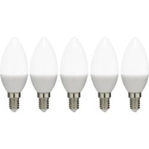 LED žárovka Basetech 230 V, E14, 3.5 W = 25 W, teplá bílá, A+ (A++ - E), tvar svíčky, 5 ks