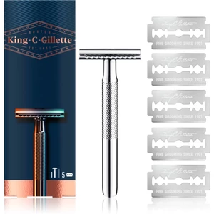 Gillette King C. Double Edge holicí strojek + žiletky 5 ks 1 ks