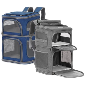 Pet Carrier Bag Cat Dog Breathable Double Shoulder Backpack Travel Outdoor