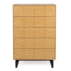 Komoda v dubovom dekore Woodman Camden Herringbone, 80 x 123 cm