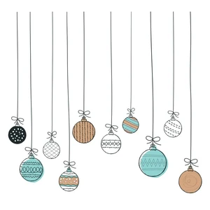 Nástenná samolepka Ambiance Christmas Balls, 40 × 40 cm