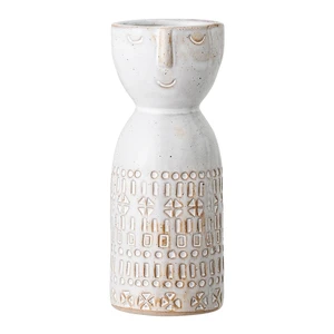 Biela váza z kameniny Bloomingville Geometric