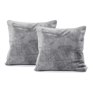 Súprava 2 sivých obliečok na vankúše DecoKing Mic, 45 × 45 cm
