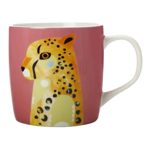 Ružový porcelánový hrnček Maxwell & Williams Pete Cromer Cheetah, 375 ml
