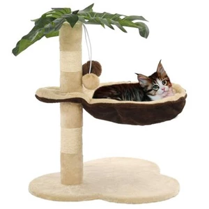 [EU Direct] vidaxl 170595 Cat Tree with Sisal Scratching Post 50 cm Hammock Scratcher Tower Home Furniture Climbing Fram