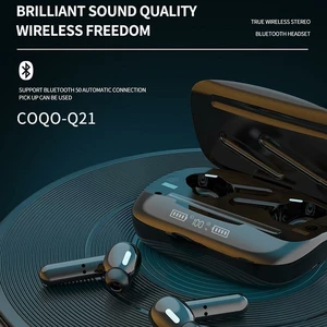 Q21 TWS bluetooth Earphone Sports Binaural Stereo Touch LED Long Battery Life Waterproof Earbuds Brilliant Sound Earphon