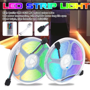 Waterproof 2*5M SMD2835 LED Strip Light Kit RGB Flexible Outdoor Tape Lamp with 5A Power Adapter + 44keys IR Remote Cont