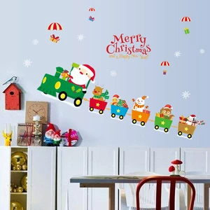 Miico SK6037 Christmas Decoration For Cartoon Wall Sticker PVC Removable Christmas Party