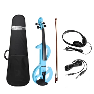 NAOMI Full Size 4/4 Violin Electric Violin Fiddle Maple Body Fingerboard Pegs Chin Rest with Bow Case
