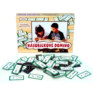 Voltík Násobilkové domino společenská hra na baterie 60 ks