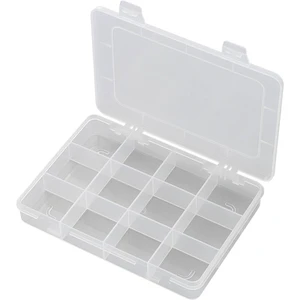 TRU COMPONENTS E-110 krabička na drobné súčiastky, (d x š x v) 184 x 124 x 25 mm, Priehradiek: 12, pevné rozčlenenie, 1