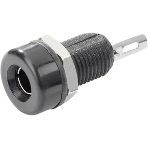 TRU COMPONENTS TC-R1-16A Black zdierka pre banánik zásuvka, vstavateľná vertikálna Ø pin: 4 mm čierna 1 ks