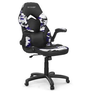 BlitzWolf® BW-GC4 Gaming Chair Racing Style with Camouflage/PU/Mesh Material Reversible Armrest Widened Seat and High Ba