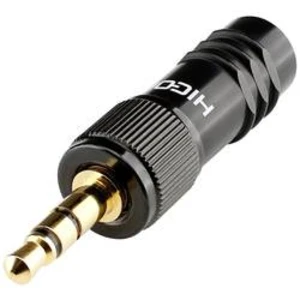 Jack konektor 3,5 mm stereo Hicon HI-J35S-SCREW-M, zástrčka rovná, 3pól., černá