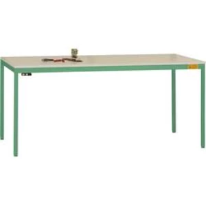 Manuflex LD1913.6011 ESD pracovní stůl UNIDESK s kaučuk deska, rezedově zelená RAL 6011, Šxhxv = 1600 x 800 x 720-730 mm
