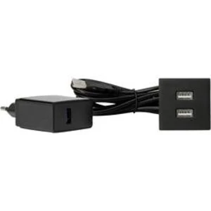 Vestavná zásuvka Kopp 939747010 s USB, IP20, černá