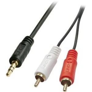 Cinch / jack audio kabel LINDY 35680, 1.00 m, černá