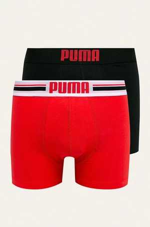 Boxerky Puma 2-pak pánske, červená farba