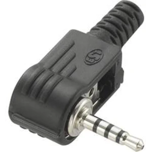 Jack konektor 2.5 mm TRU COMPONENTS 719111 zástrčka, zahnutá, pólů 4, černá, 1 ks, stereo