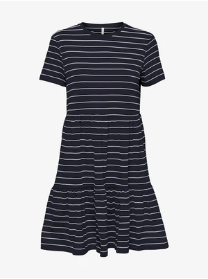 Dark blue ladies striped dress ONLY May - Ladies