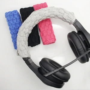 Universal Headphone Headband Cover Solid Color Cushion Cover Woven Fabric Over-Ear Headphone Replacement Band