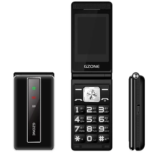 Flip Mobile Phone 2.4 Inch 2G GSM Dual Sim MP3 Big Push Button Telphone Speed Dial Dual Torch Senior Clamshell CellPhone