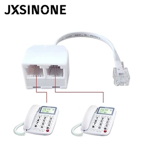 JXSINONE White Telephone Splitter RJ11 6P4C 1 Male To 2 Female Adapter RJ11 To RJ11 Separator