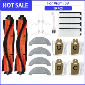 Roller Side Brush HEPA Filter Mops Cloths Dust Bags Set Kit For Viomi S9 Robot Vacuum Cleaner Accessories Replacement